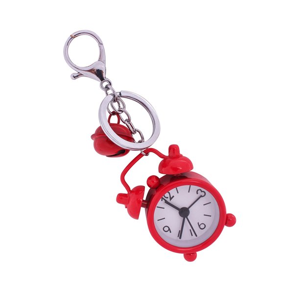 Raindrops 1Pc Creative Red Alarm Clock Keychain Key Pendant