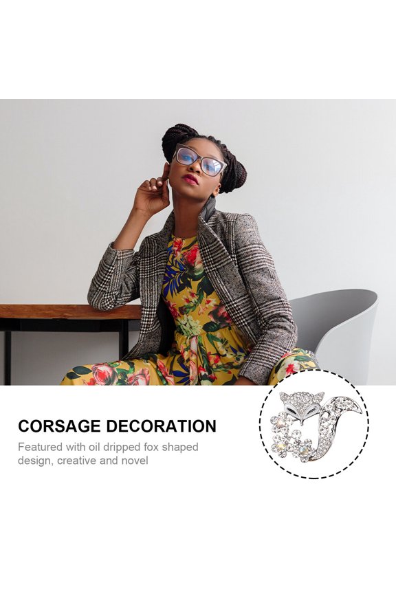 Creative Fox Brooch Alloy for Sweater Breastpin Decor