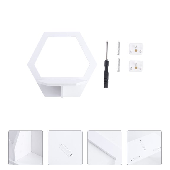 SHINYPASING Wall-Mount Flowerpot Shelf Triangle Storage Rack Plastic 1Pcs White