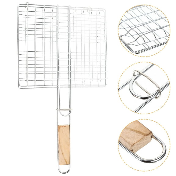 Raindrops 1Pc Fish Grill For Bbq 50x27.5x0.4In Silver For Outdoor Activities