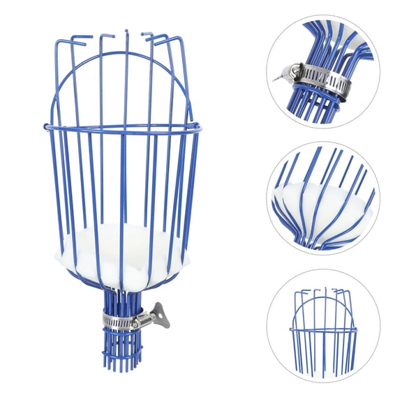 Raindrops Fruit Picker Basket Head Compact Multi Functional Abs Blue 1Pcs for Home Gardeners