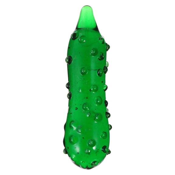 Raindrops 1Pc Glass Cucumber Desktop Decoration Craft Vegetable Accent
