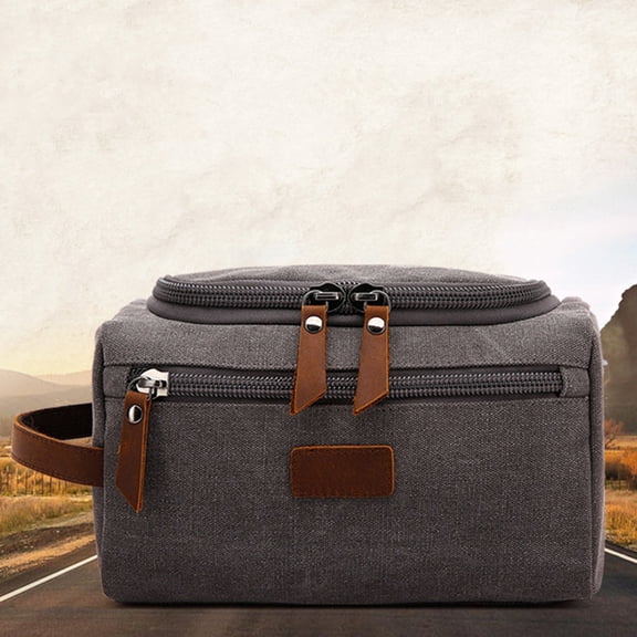 Raindrops Grey Travel Toiletry Bag Portable Organizer for Bathroom Use, Compact and Lightweight