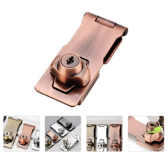 Raindrops 1Pc Hasp Lock for Door Cabinet Multiofunctional Iron Hasp Lock Red Bronze