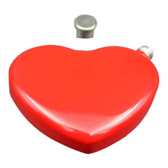 FOMIYES Red Stainless Steel Heart-Shaped Hip Flask Good Sealing No Leakage 1Pc