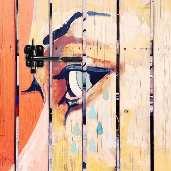 Raindrops Heavy Duty Black Carbon Steel Lever Fence Lock 1Pc Gate Latch for Wood Gates Secure and