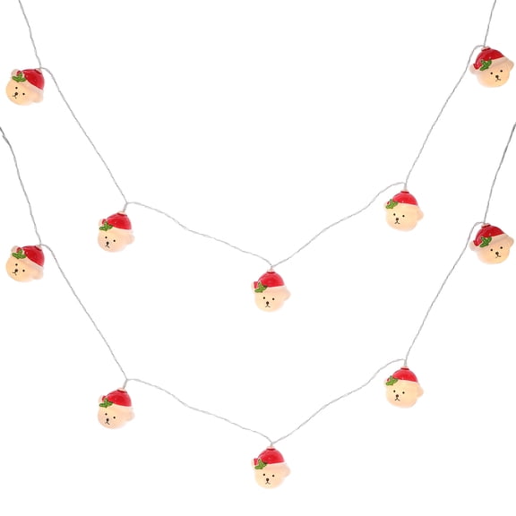 Raindrops 1Pc Multi Color Xmas Hanging Lamp String Bear Design PVC Battery Operated Balcony Lights