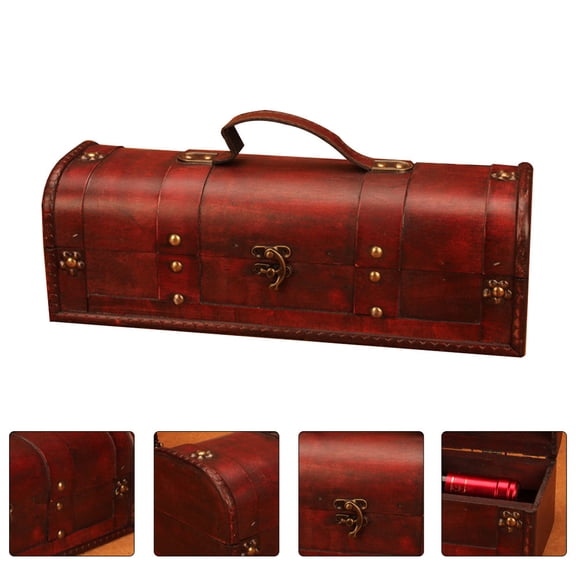 Raindrops 1Pc Multi-Functional Vintage Box Wooden Wine Box Portable For Carrying Wine 13.4X4.5X4.3In