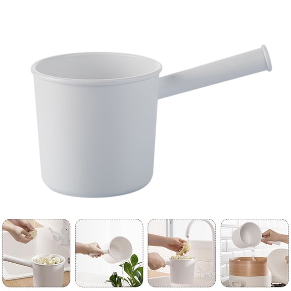 Raindrops 1Pc White Kitchen Water Ladle Plastic Spoon with Large Capacity and Comfortable Grip