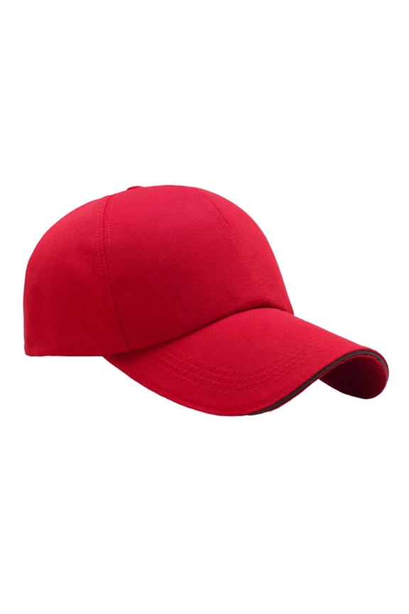 1Pc Red Baseball Cap Classic Stylish Peaked Sports Hat Comfortable Outdoor All Match Unisex