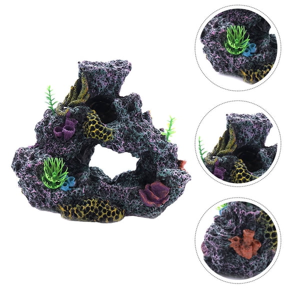 Raindrops 1Pc Decorative Coral Reef Aquarium Ornament Resin Fish Tank Adornment Assorted Color