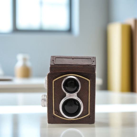 Raindrops 1Pc Retro Flower Pots Resin Brown 16x5.1in Camera Model Planter Decor For Home