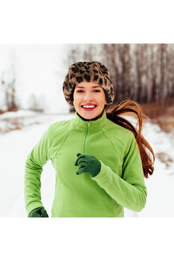 1Pcs Beret Party Hats Plush Leopard Winter Photography Prop for Women