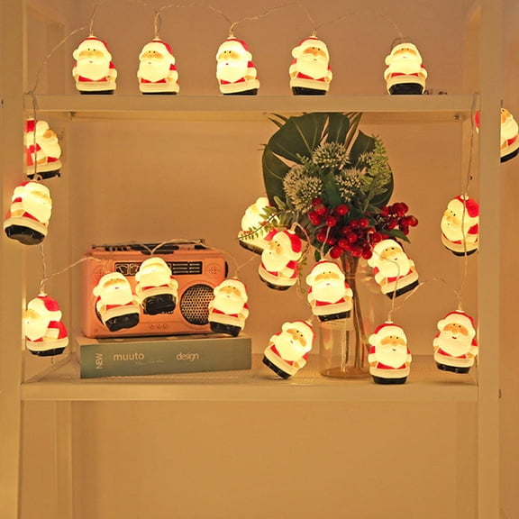 Raindrops Holiday Lighting Santa Claus Shape String Lights Warm Yellow 1Pc