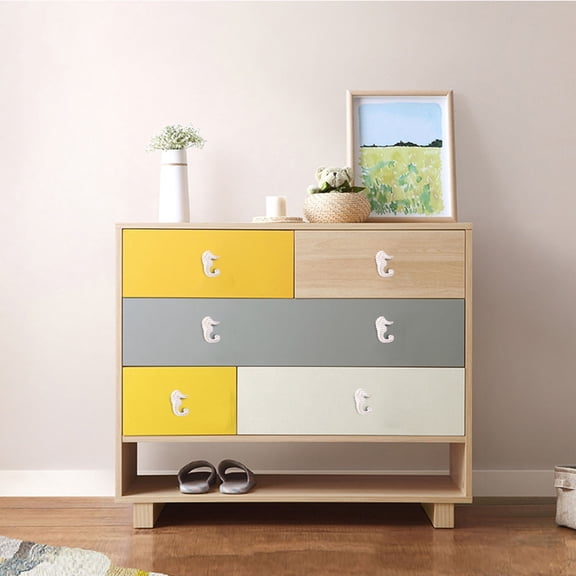 Raindrops 1Pc Easy Install White Iron Sea Horse Shape Drawer Knob Ocean Theme Cabinet Handle