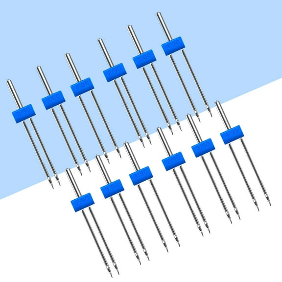 Raindrops 1Pc Silver Twin Stretch Double Needles for Sewing Machine Compatible with Zigzag Models