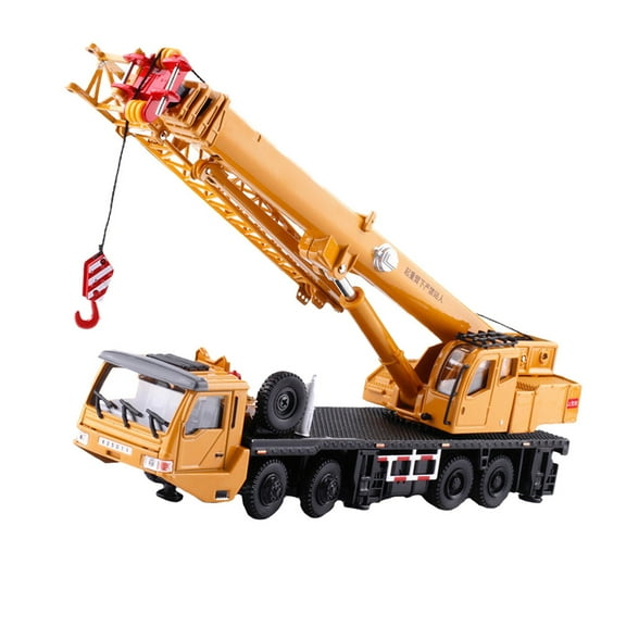 Raindrops 1Pc Orange Alloy Crane Model Simulation Desktop Ornament Engineering Vehicle
