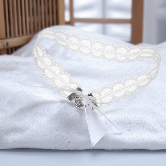 Raindrops 1Pc Adjustable White Lace Clavicle Necklace Elegant Choker for Dress Matching