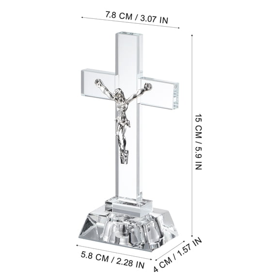 FOMIYES Crystal Blessing Cross Figurine Tabletop Decor Handicraft for Prayer and Home Decoration