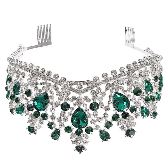 Raindrops Green Wedding Headdress, Gorgeous Color and Brightness, Decorative