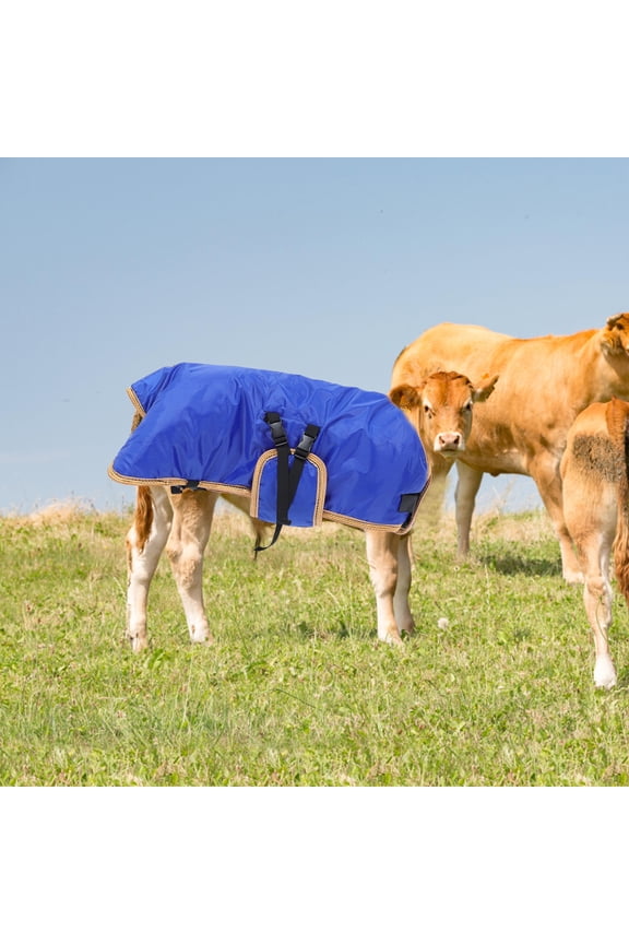 1Pc Waterproof Cow Calf Warm Coat Blue Windproof Vest for Cold Weather Ranch Use
