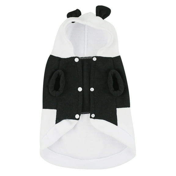 Raindrops Panda Shaped Dog Clothes White Stylish and Comfortable for Autumn Winter 1Pc