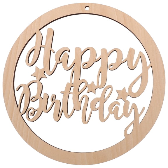Raindrops 1Pc Wooden Tag Birthday Decorative Plate Khaki 22.0X22.0X0.5In Circle