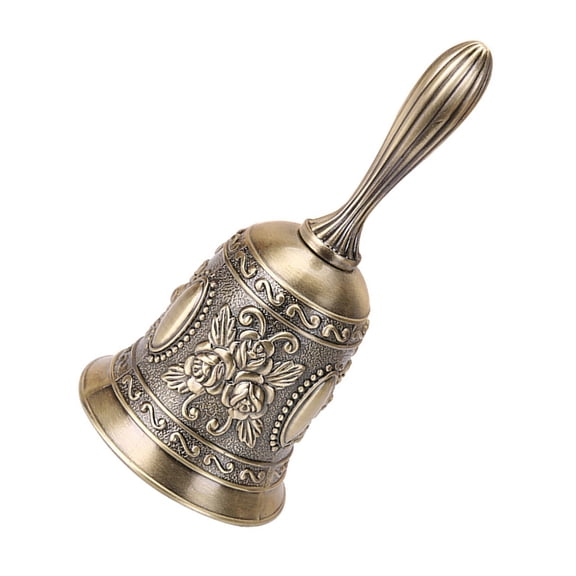 Raindrops Vintage Zinc Alloy Hand Bell 1Pc Retro Style Home Decor Attention Calling Bell 11.8x2.2in Design