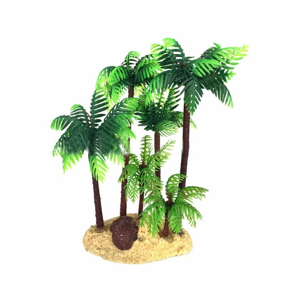 Raindrops 1Pcs 3.14X1.97X5.50in Plastic Coconut Palm Tree Miniature Plant Bonsai for Aquarium and Container Mini Garden