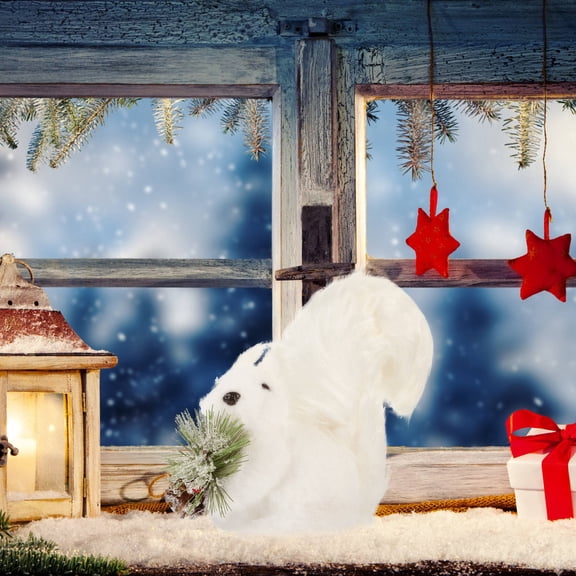 Raindrops 1Pcs Animal Tabletop Decoration Squirrel Figurine Wooden For Indoor