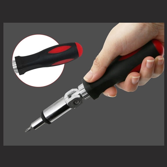Raindrops 1Pcs Black Ratchet Screwdriver Ergonomic Grip Form Multi-angle Ratchet Driver for Craftsmen and DIY-ers