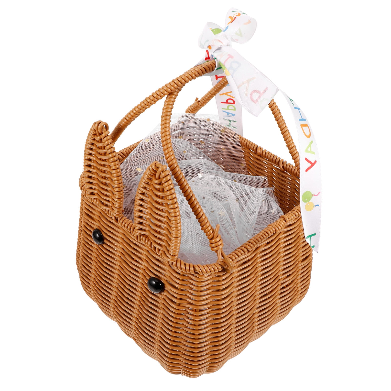 Raindrops Brown Woven Floral Basket, Multipurpose Storage for Easter Eggs, Small Items, Home Decoration and Organization