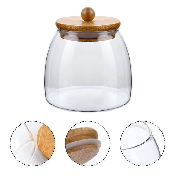 Raindrops 1Pcs Cereal Storage Containers Glass Round 700ml