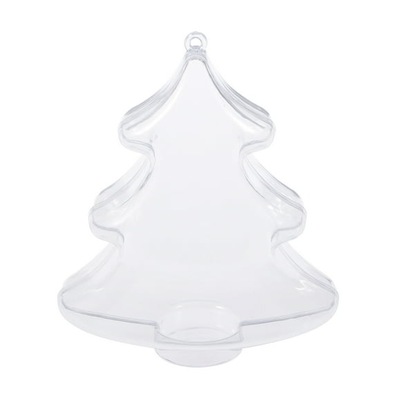 Raindrops 1Pcs Christmas Ball Tree Shape Ornaments Clear Plastic Fillable Hanging Decoration 3.93 x 3.54 x 1.57 Inch