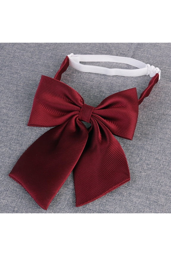 Mens Bow Ties Pretied 1Set Polyester Silk Wine Adjustable Strap Classic Style