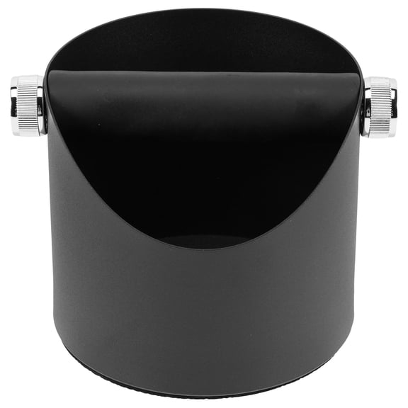 Raindrops 1Pcs Coffee Knock Container Black Steel Silicone Prevent Coffee Grounds Splash