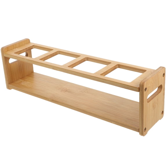 Raindrops 1Pcs Condiment Bottle Holder for Kitchen Rectangular Wood for Seasoning Bottles