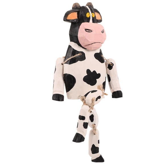 FOMIYES Wooden Cow Statue Figurine in Assorted Colors for Indoor and Outdoor Decoration