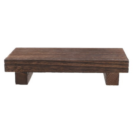 Raindrops 1Pcs Farmhouse Wood Risers Display Stands Square Wooden Tray For Kitchen Counter 7.5X3.5X1.6In