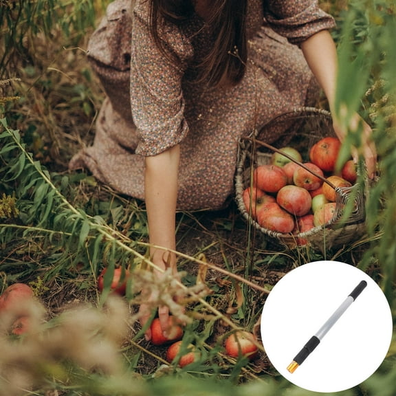 Raindrops 1Pcs Fruit Picker Rod Aluminum Alloy Nut Gatherer Telescopic Rod with Cylindrical Shape 11.8in