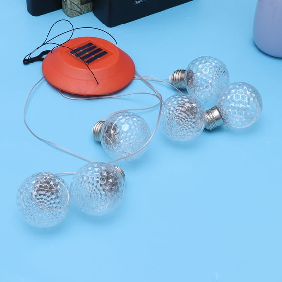 Raindrops Golf Ball Shape Solar Rotating Wind Chime Light 1Set 5.1x5.1x28.3in Plastic