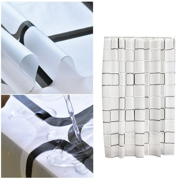 Raindrops 1Pcs Grids Shower Curtain PEVA Waterproof Dampproof 180x200CM for Bathroom Decor