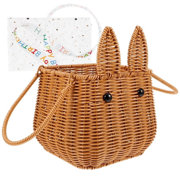 FOMIYES Adorable Bunny Flower Basket Hand Woven Baskets 1Pack