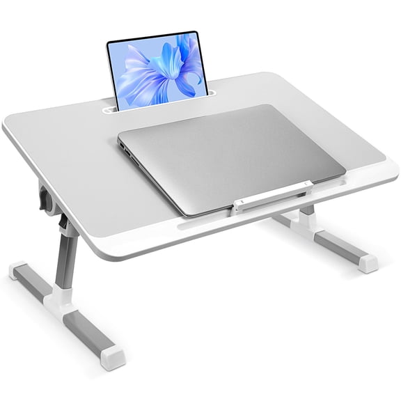 FOMIYES Portable Aluminum Lap Desk for Laptop and Bed Use, Modern Rectangular Design, Lightweight and , 1 Piece