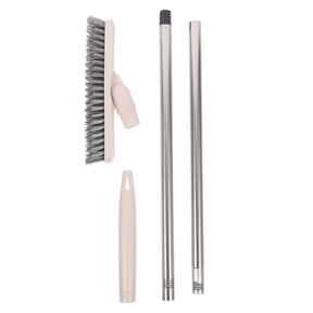 FOMIYES Rotatable Tile Floor Grout Brush with Hanging Hole and Long Ergonomic Handle Beige