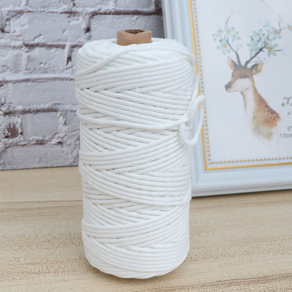 Raindrops White Natural Cotton Rope for Macrame Braiding Crafts Home Use Reusable Cord