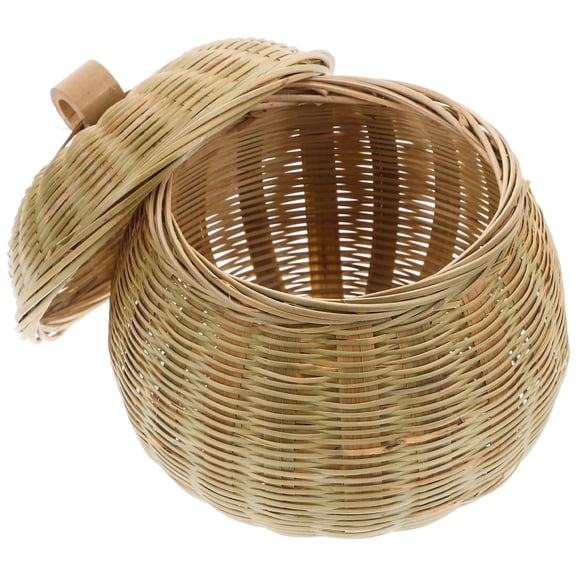 Raindrops Egg Tea Storage Basket Bamboo Traditional Style Household Users Home Use 1Pack 6.0In