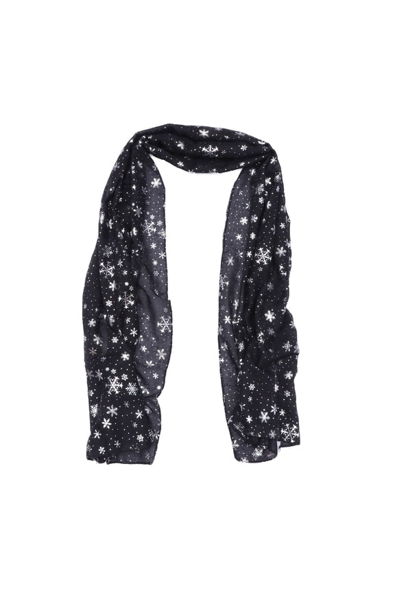 Oversized Black Polyester Scarf for Women, 1 Piece Neck and Coverage Wrap