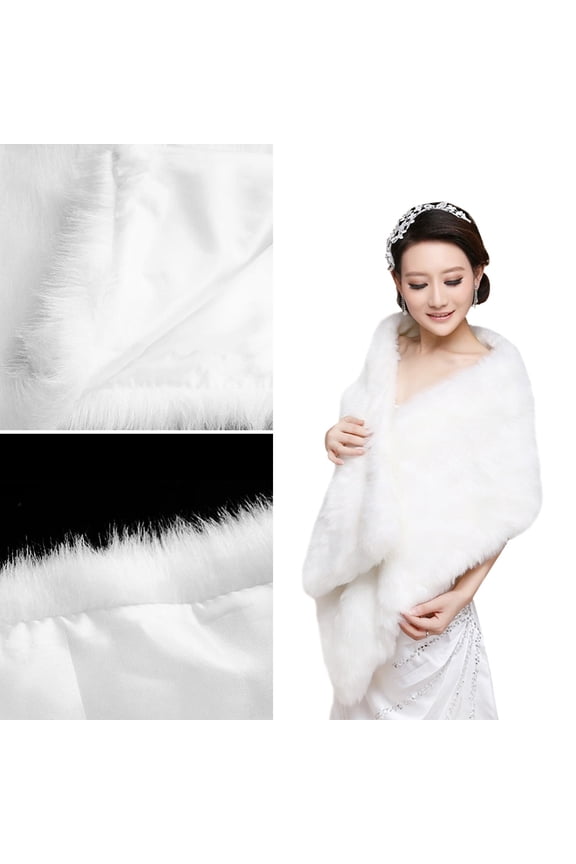 1Pcs Plush Shawl Elegant Design Warm Comfortable Wear For Women Wedding Party Autumn Winter 160 x 32 x 4.5 in