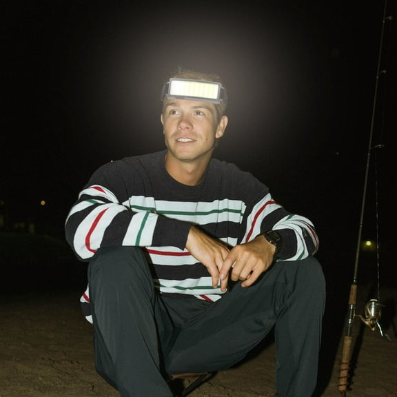 Raindrops 1Pcs Rechargeable Led Headlamp for Men and Women Black ABS Braid with Three Light Modes